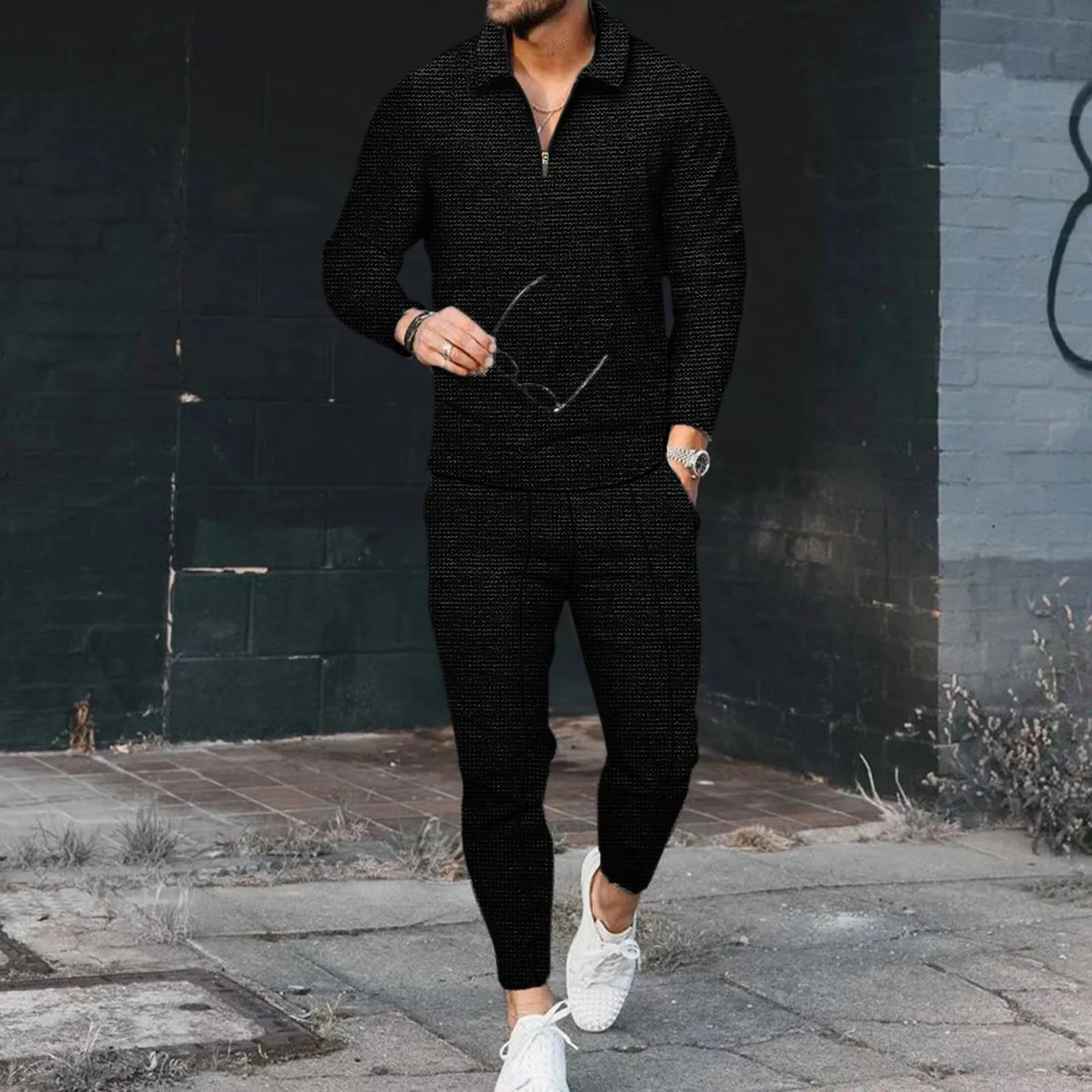 Men's sports suit Fall 2023 2-piece long-sleeved sports suit set suits for men  clothes for men  tracksuit men