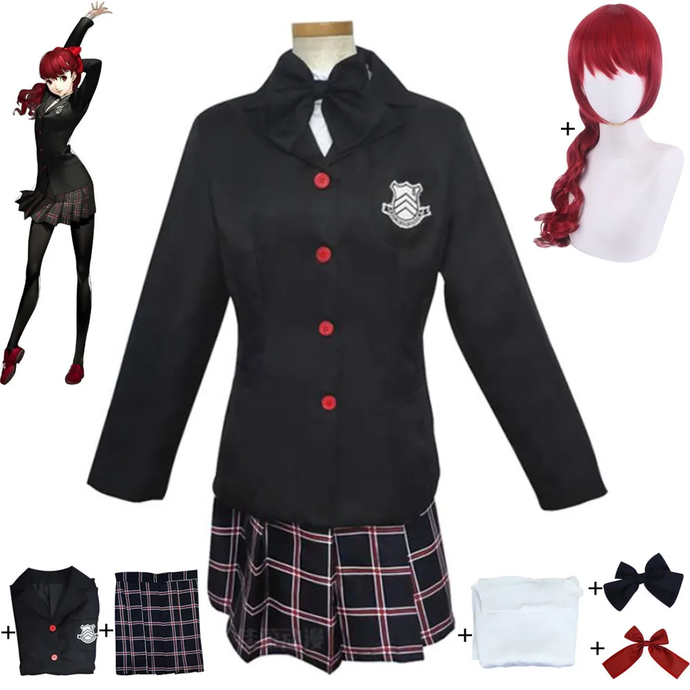 

Костюм для косплея аниме Persona 5 Royal P5R Yoshizawa Kasumi, фиолетовый, косплей, парик, юбка для взрослых, костюм-униформа для школьника на Хэллоуин