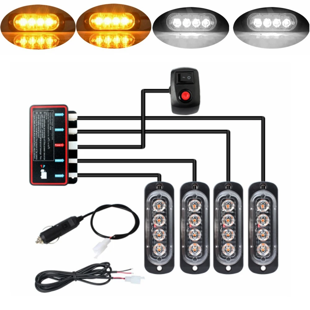 4 шт. светодиодных стробоскопа 12 В