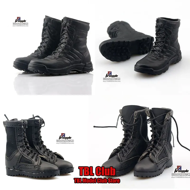 Аксессуары для 12-дюймовых экшн-фигурок черные боевые ботинки со шнуровкой