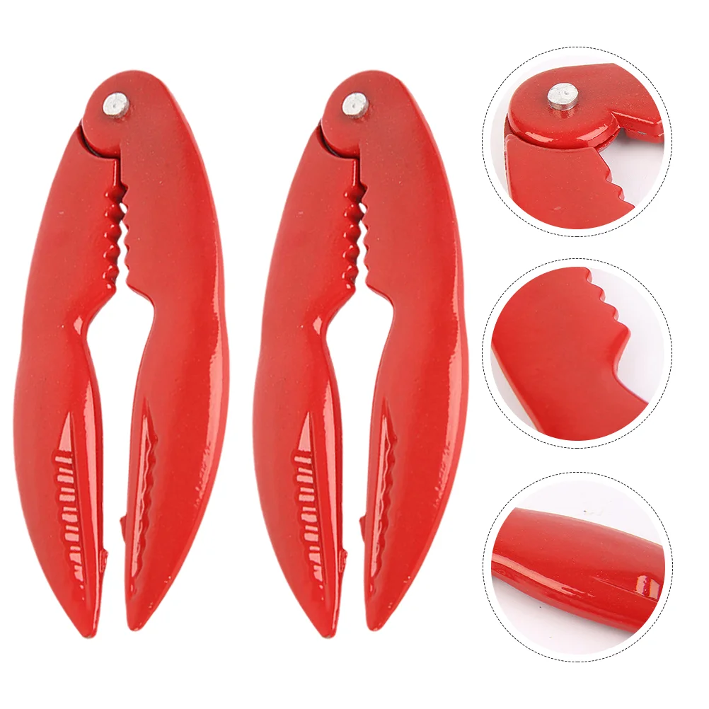 

2 Pcs Crab Clamp Lobster Clip Seafood Eating Tools Household Gadgets Peeling Open Aluminum Alloy Leg Clips Nuts Shell