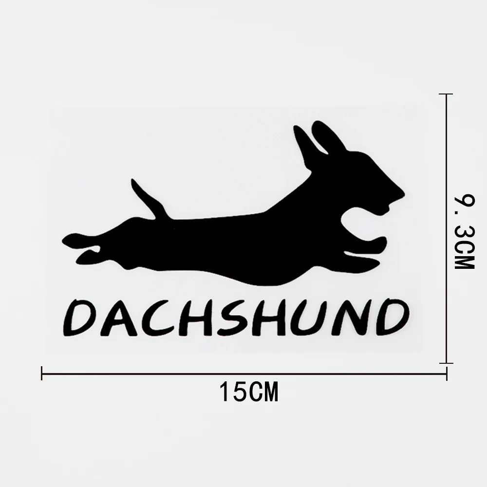 

Fun Running Animal Dachshund Dog Vinyl Car Sticker Black/Silver 15CMx9.3CM