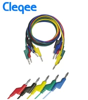 2018 cleqee p1036 1set 5pcs 1m 4mm banana to banana plug test cable lead for multimeter 5 colors