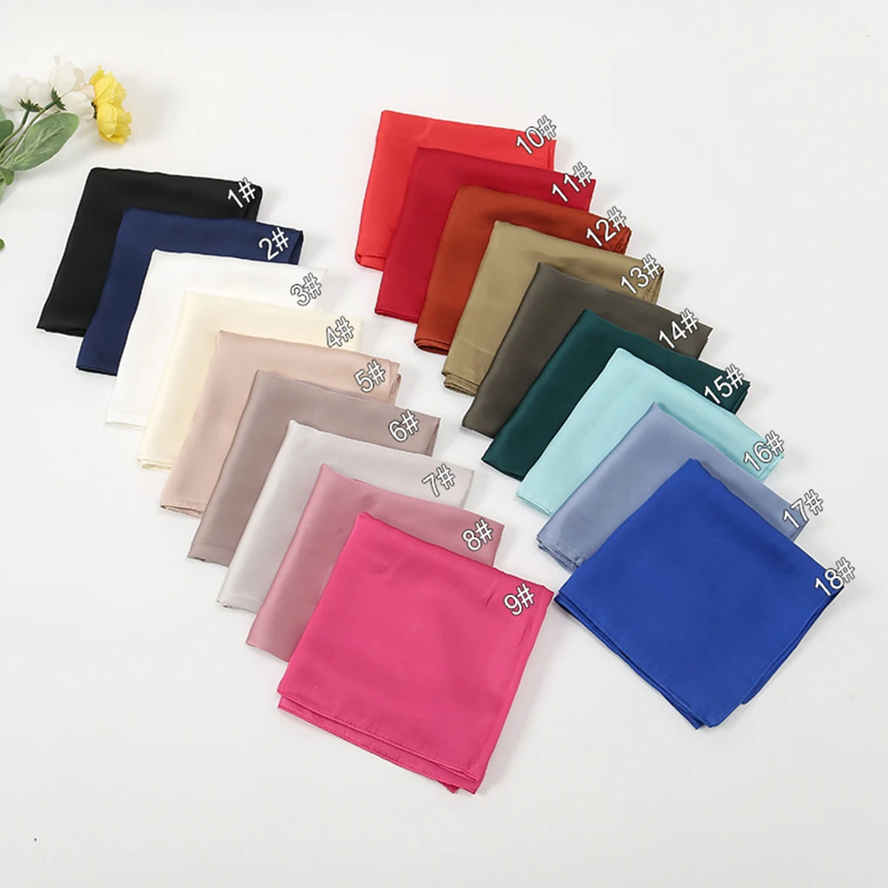 

Women Scarf Square Silk Scarves Hijabs Neck Head Kerchief Lady Shawls Tie Band Handkerchief 70*70cm Hair Tie Band Bag Scarves