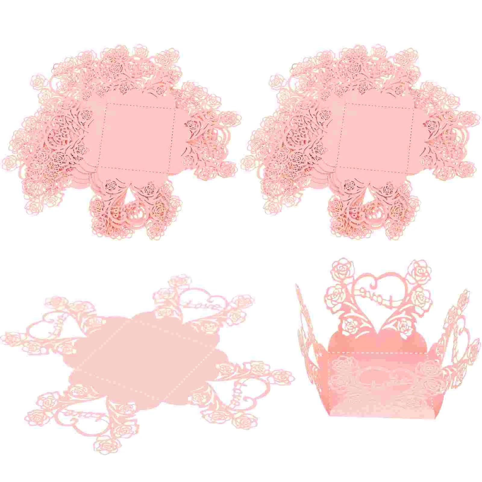 

50pcs Wedding Party Creative Hollow Out Chocolate Holders Cupcake Wrappers Chocolate Liners Muffin Liners