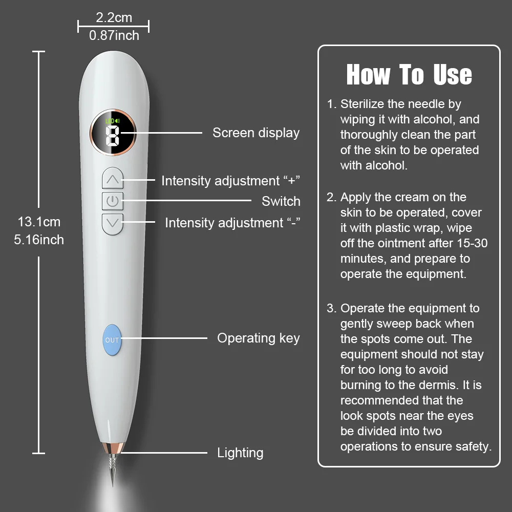 Плазменная ручка для удаления веснушек аппарат 9 режимов ЖК-дисплей Кротов