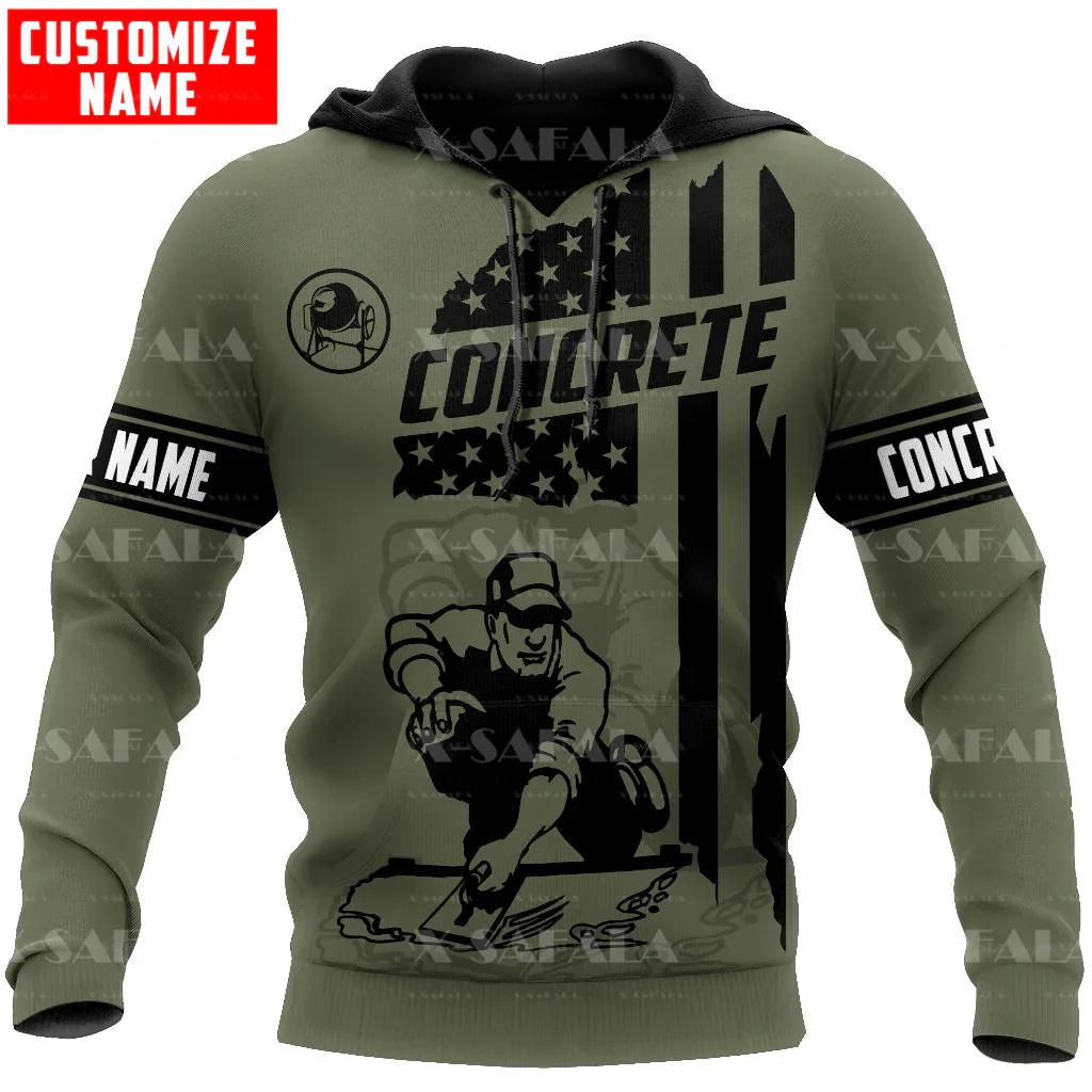 

CUSTOMIZE Concrete Finisher Cosplay 3D Print Zipper Hoodie Mens Pullover Sweatshirt Hooded Jersey Tracksuit Outwear Coat Casual