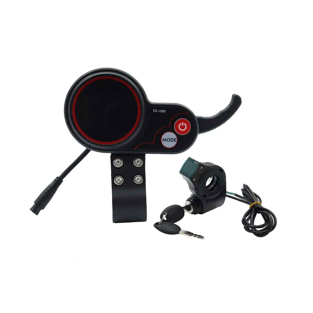 

TF-100 Display Dashboard 6Pin+Ignition Lock Key Long Cable Scooter Speedometer for Kugoo M4 Electric Scooter Parts