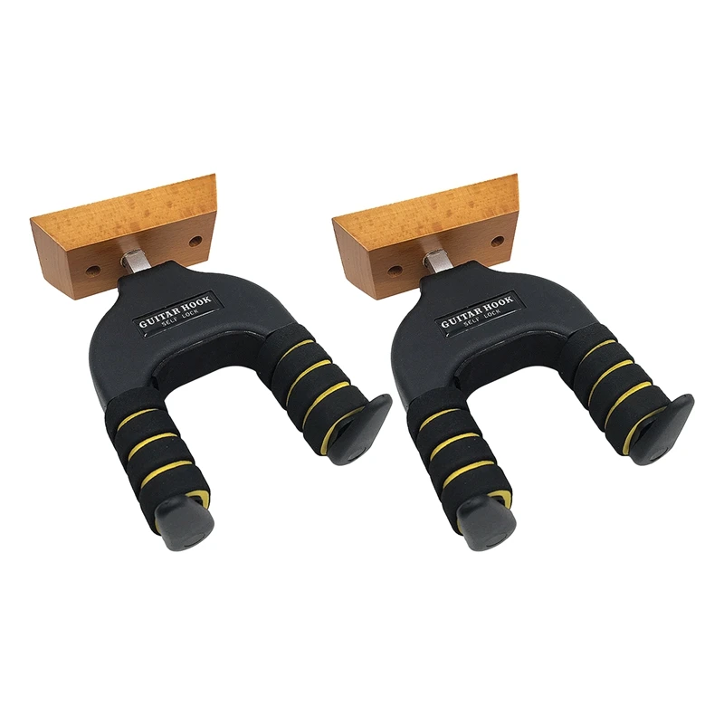 

2PCS Auto Lock Guitar Wall Mount Ukulele Wall Mount Guitar Gravity Auto Lock Hook For Guitar Bass Ukulele