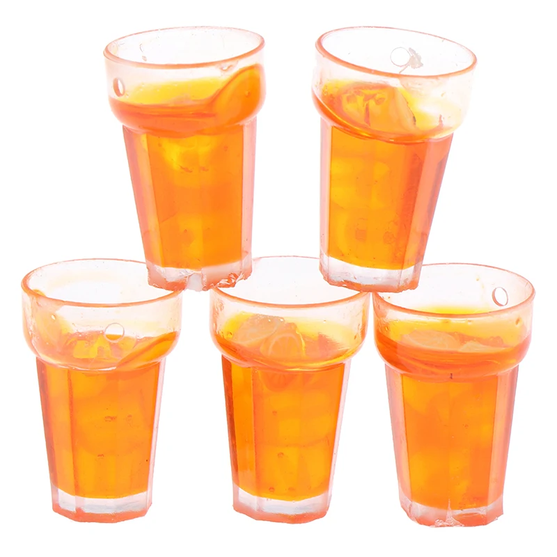 

5Pcs Mini 1:12 Dollhouse Miniature Food Lemon Tea Cups Doll House Drinks Model Toy