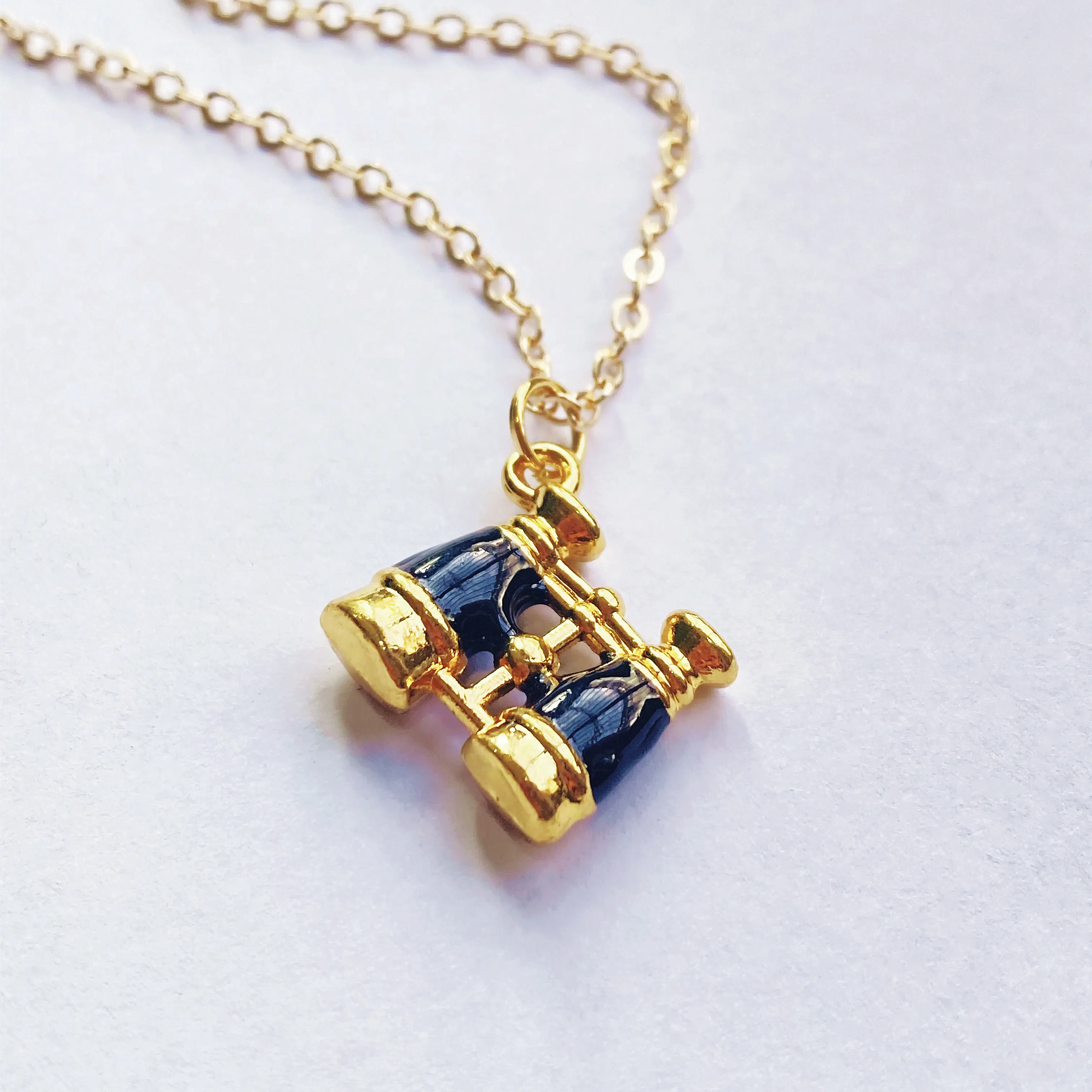 

New Hot Sale Fashion Trend Jewelry Creative Design Telescope Ancient Gold Tone Pendant Necklace