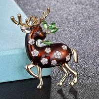 donia jewelry brooches jewelry brand enamel sika deer scarf pins brooches for womens christmas free gifts carton fashion animal