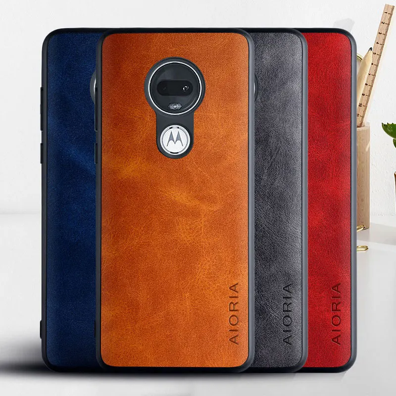 

Case for Motorola Moto G7 Plus G6 Plus coque Luxury Vintage leather Skin with soft cover for moto g7 plus case funda capa