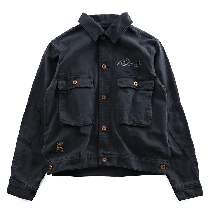 Men's short jacket jacket autumn coarse grain texture American style retro do old leisure work jacket heavy industry