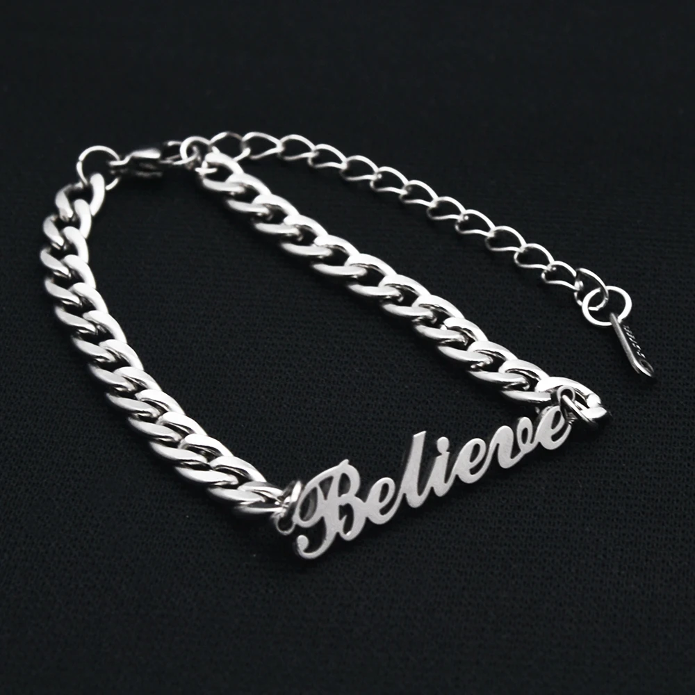 Customized Personalized Bracelet Unique Font Name Stainless Steel Beautiful Gift for Girlfriend and Lover