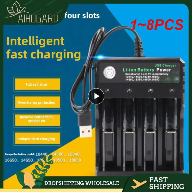 

1~8PCS True Capacity 3.7V 18650 Battery Charger Power adapter for W-iFi Doorbell Video Door Phone Video Intercom WIFI Doorbell