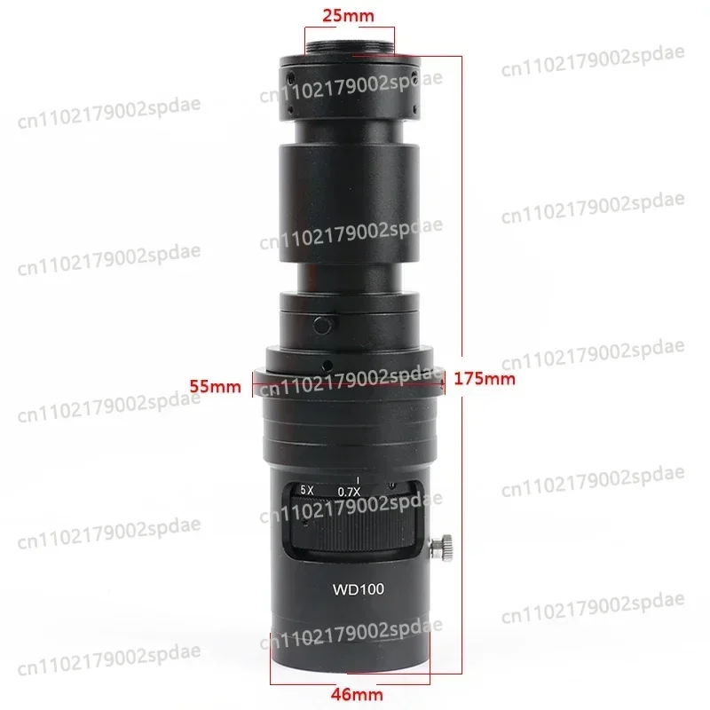 Фото Оптическая линза с зумом 200X/500X с креплением C-Mount, опционально 0.5X/2X/0.35X линза Барлоу для цифровой видеокамеры HDMI/USB для микроскопа №4
