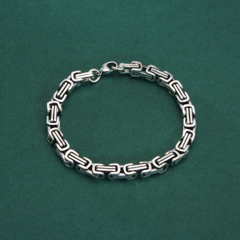 Crazy High Qiqiang Same BraceletS925Sterling Silver Властный универсальный мужской браслет с килем Hop