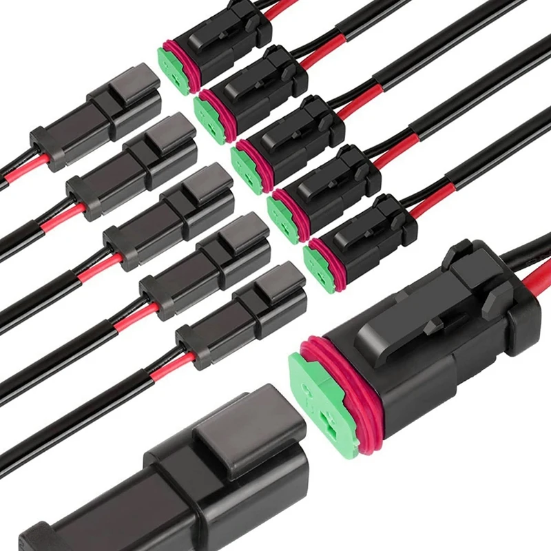 

2 Pin DT Connector Waterproof Automotive Electrical Connector 16 AWG Male And Female Wire Connectors For Car Truck Boat
