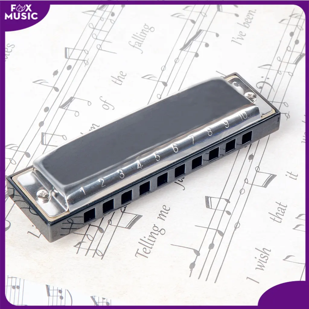 

Excellent C Key 10 Holes Harmonica Senior Blues 10-Hole BLUES With Case Brass Stainless Steel For Kid Students Beginners