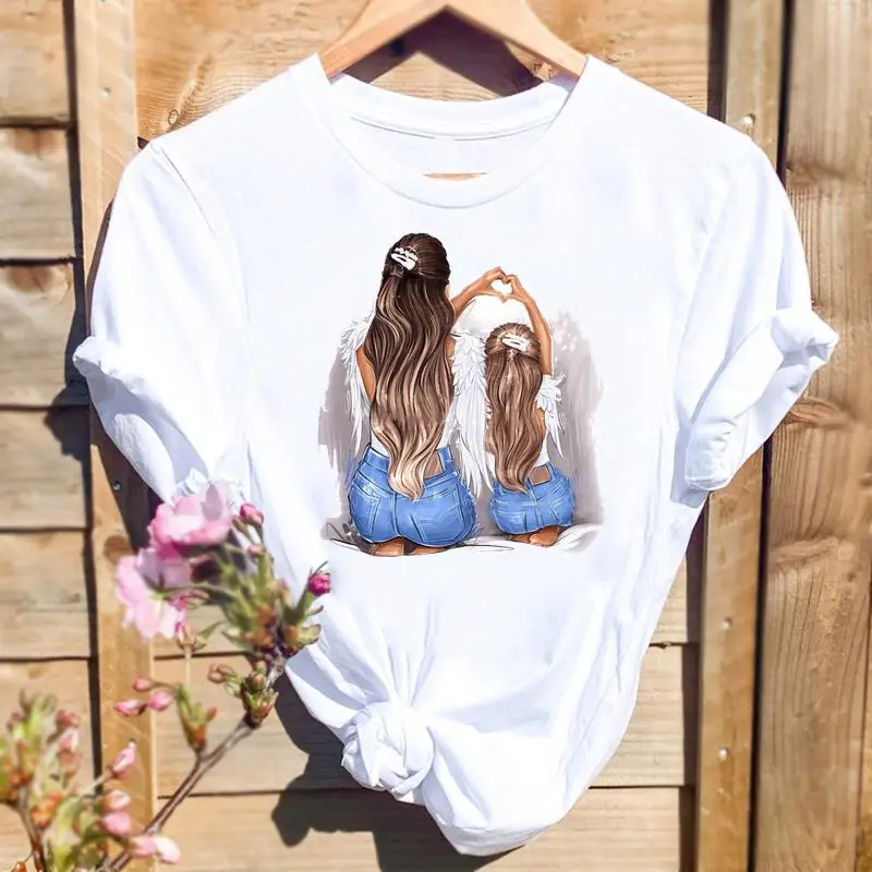 

Футболка женская с графическим принтом, модный топ с коротким рукавом, цвет акварель, раньше, весна-лето