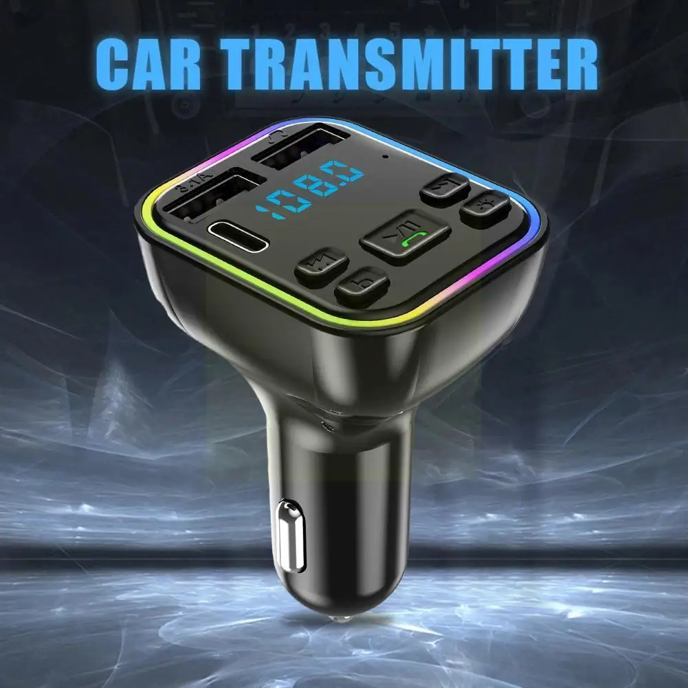 

Light Bluetooth Transmitter Car MP3 Player Wireless Fast Receiver Disk Handsfree Mp3 Play Charge Multi-function TF USB L4Y5