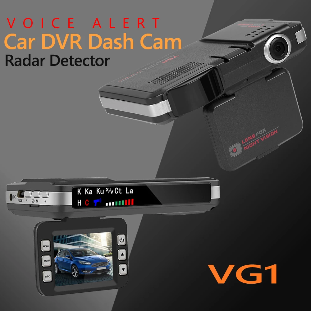 

English Russian Voice Radar Detector 2 in 1 Car DVR Dashboard Camera Speedometer Mobile Speed Radar Detect Protect X K CT La