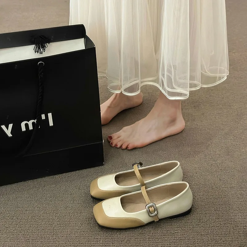 Туфли женские на низком каблуке квадратный носок Классическая удобная летняя