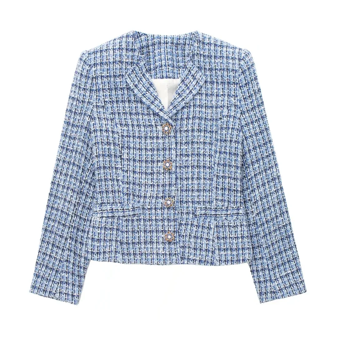 

Za 2022 Spring And Summer Y2k Women's New Button-up Textured Blazer