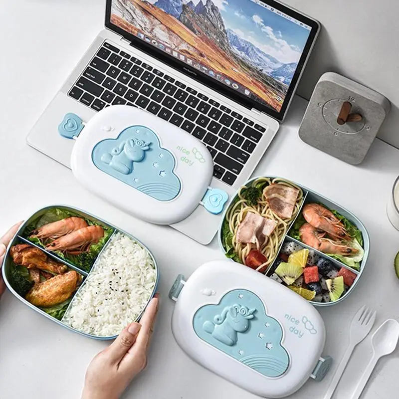 

Симпатичный Ланч-бокс для детей, контейнер для еды Microwae Bento, детский Портативный Ланч-бокс для школы и кемпинга на открытом воздухе, пищевой ...