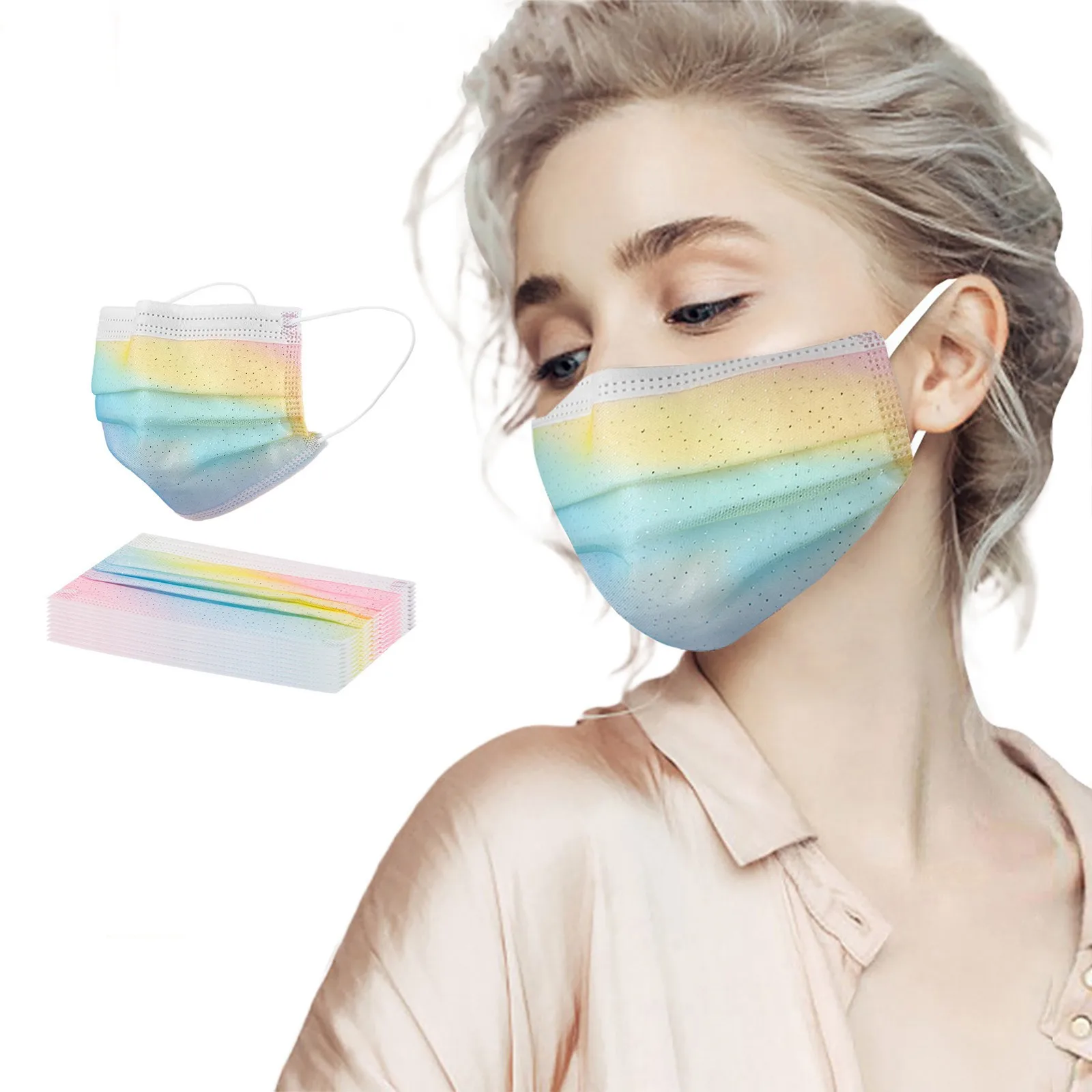 

Маска для лица унисекс одноразовая с блестками, 40 шт.