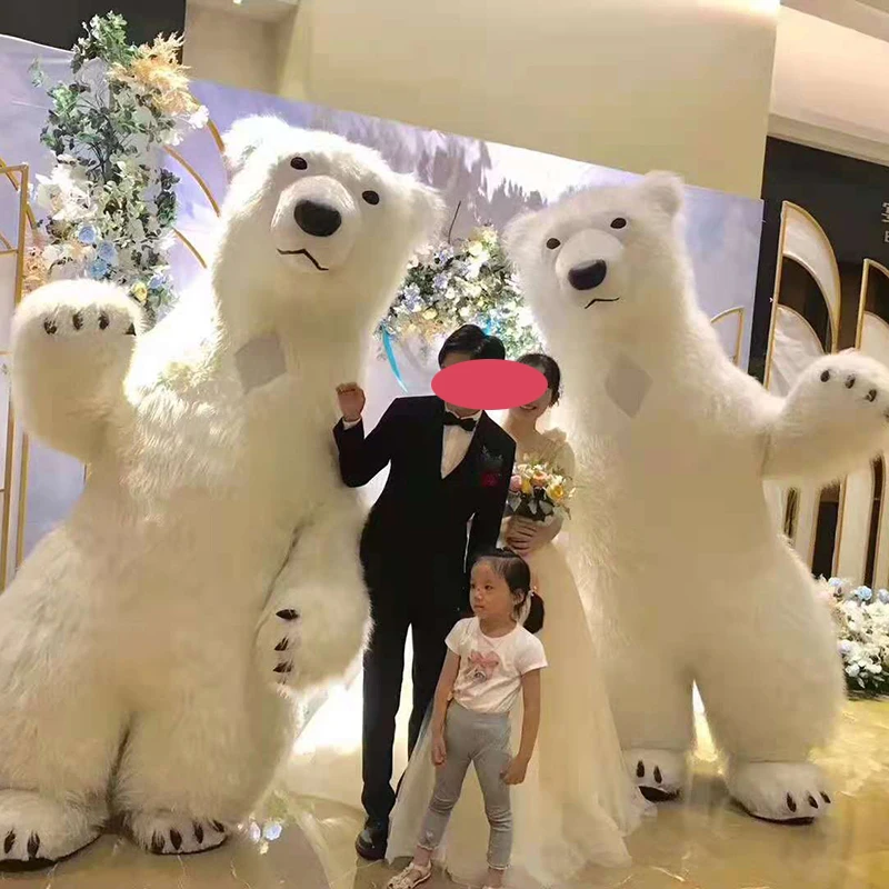 Гигантская полярная панда медведь надувной костюм уличный смешной женский для