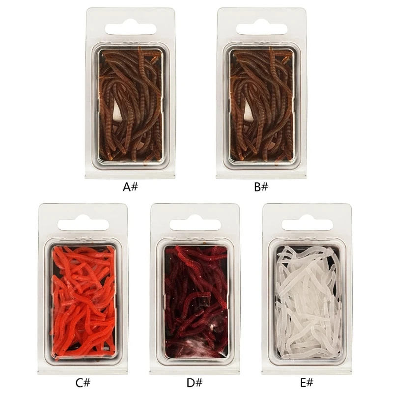 

2024 New 20/50Pcs Soft Fishing Lures for Bass Soft Lures Swimming Earthworm Baits Lifelike-Fake Baits Artificial Worm-Lures