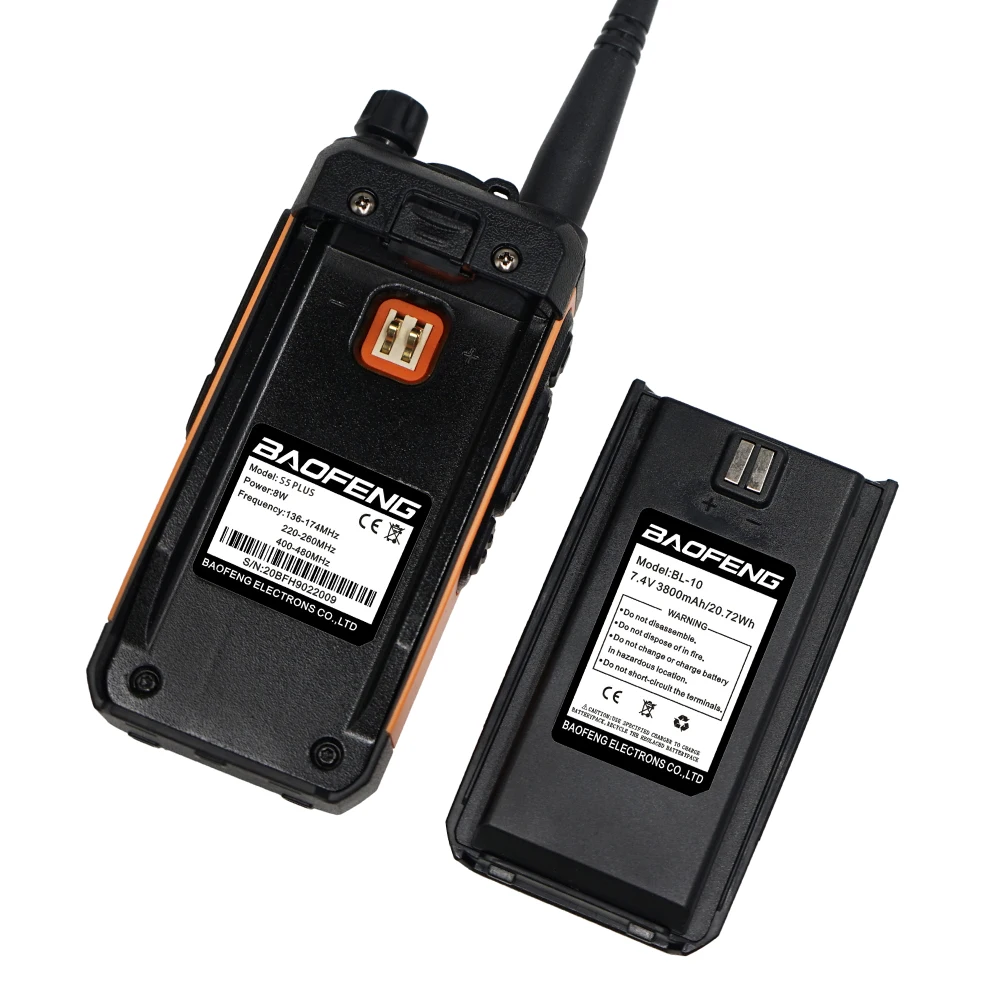 Original Baofeng BL-10 3800mAh Li-on Battery for BF-H9 S5 Plus Walkie-talkie Two-way Radio Ham Radio Tri-band Radio