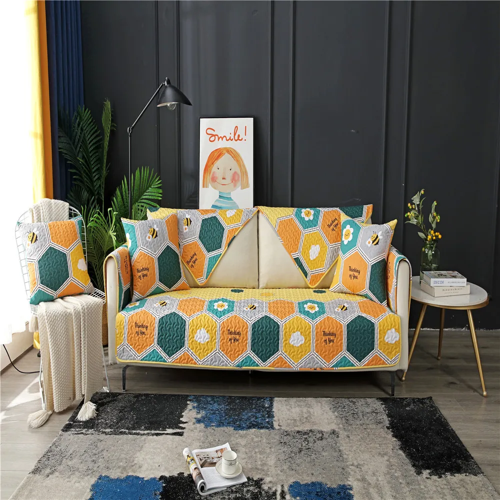 

Хлопковый чехол для дивана в гостиную, жаккардовый чехол для дивана в скандинавском стиле, всесезонный защитный чехол для дивана в форме по...