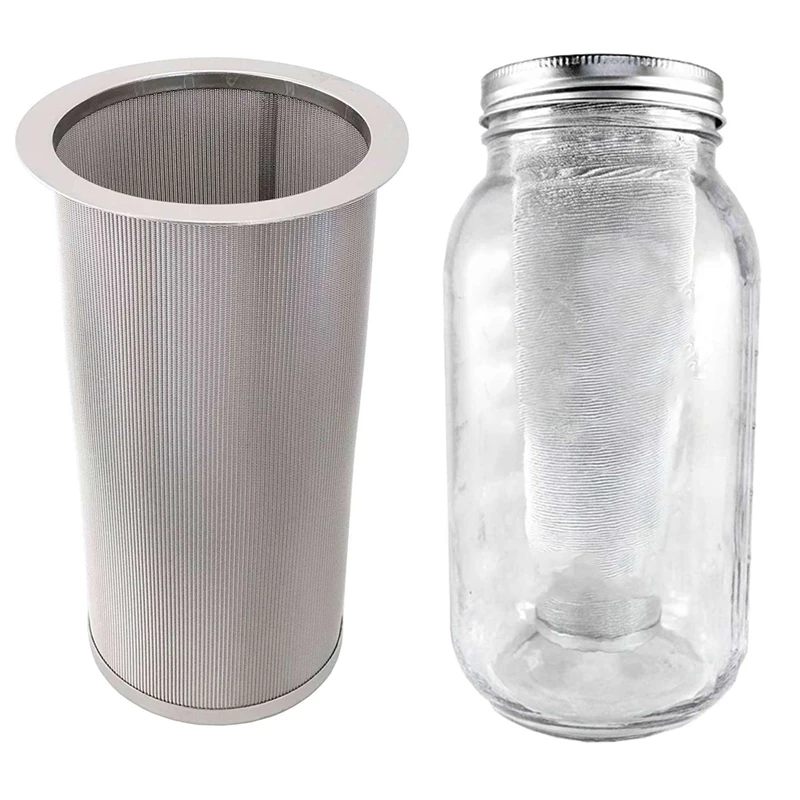 

2X Coffee Filtesr For Wide Mouth Mason Jar Stainless Steel Ultra Fine Mesh Tea With Fruit Infuser Ice Coffee Maker