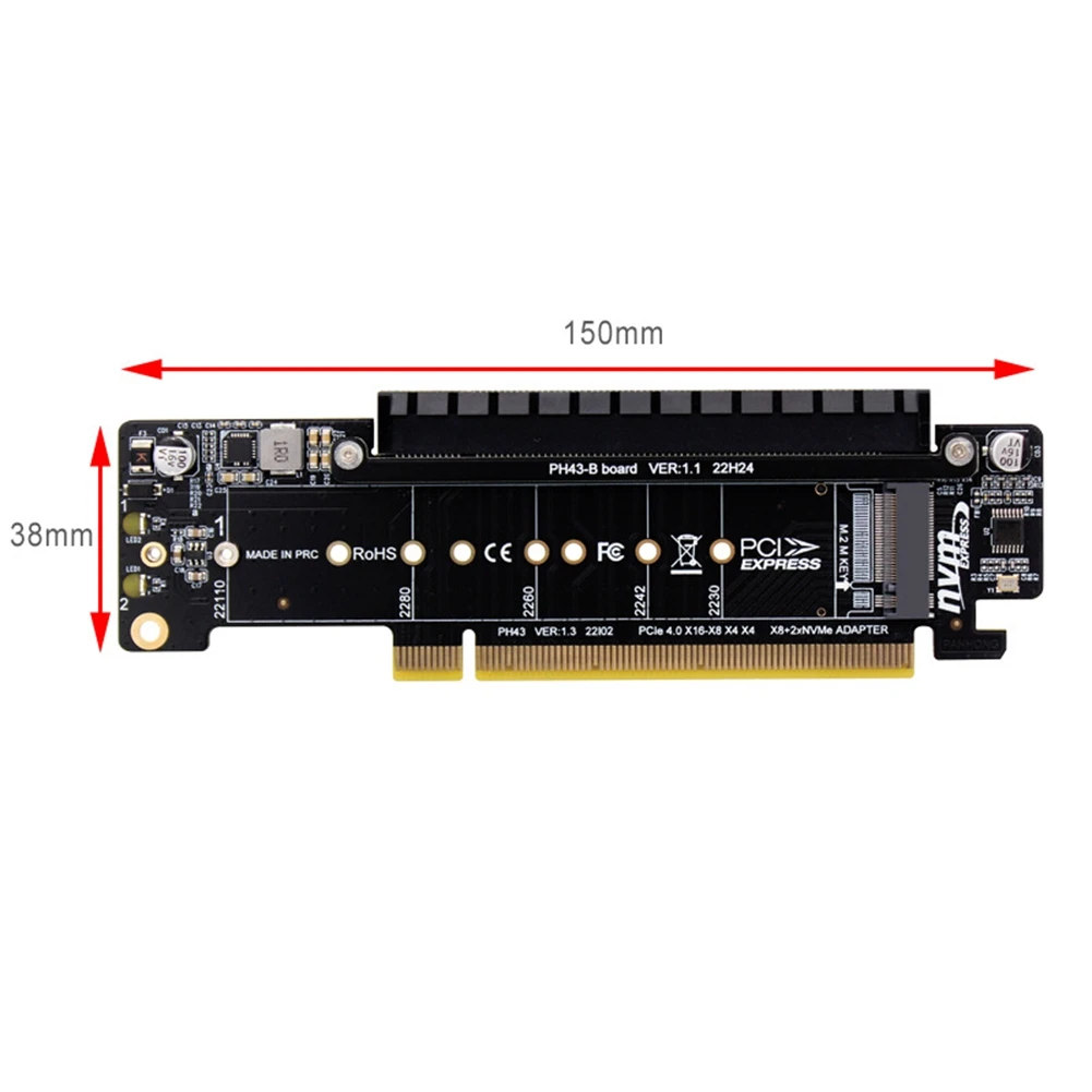 PCIE4.0 разделенный X16 до X8 + X4 разделенная карта расширения Nvme Pcie4.0 2 NVME входной порт