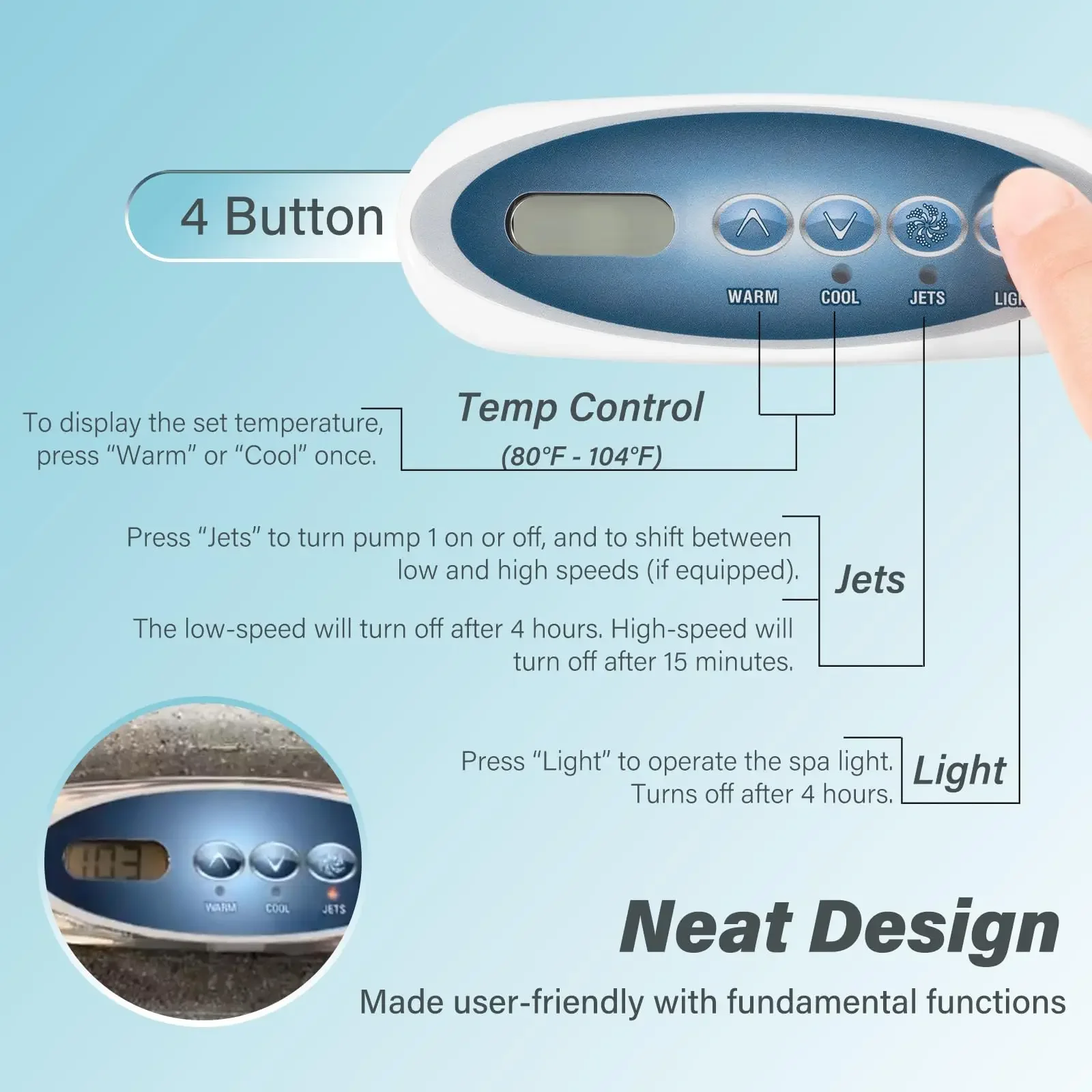 53238 Мини-овальная верхняя боковая панель управления замена для Balboa подходит