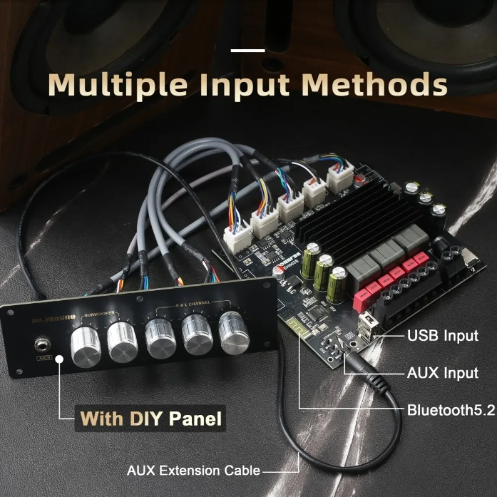 Voltage12-24V BT Digital Amplifier Board 2.1 Channel 100W * 2+200W Subwoofer TPA3221 Power Audio Stereo Bass AMP ﻿