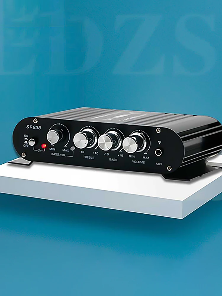 ST-838 HiFi 2 1 канальный усилитель сабвуфера бас и регулировка высоких частот