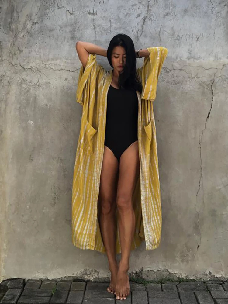 Пляжная накидка в стиле оверсайз с принтом змеиной кожи летнее винтажное кимоно