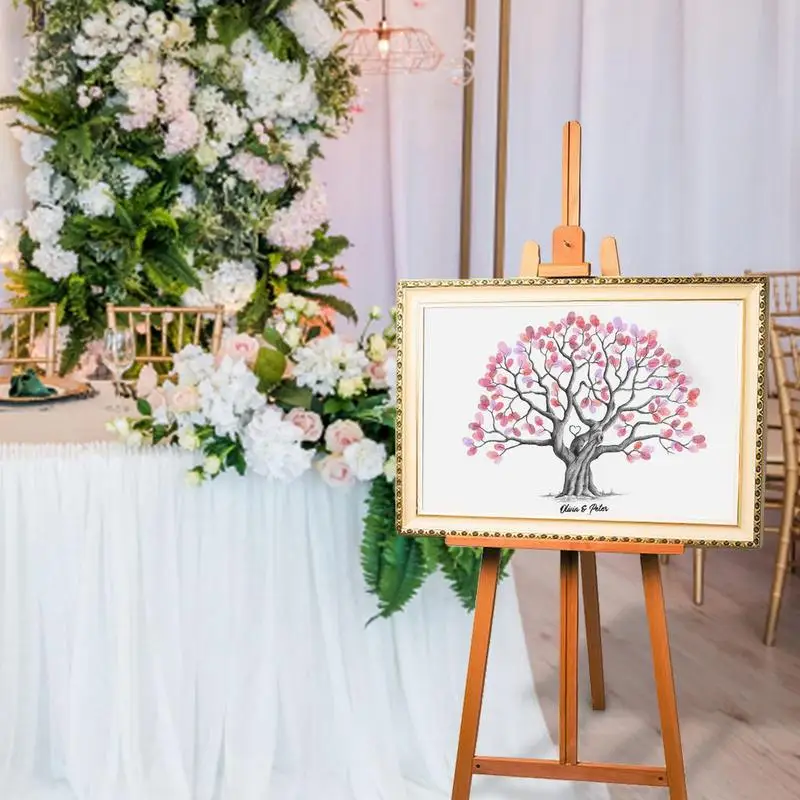 

Fingerprint Tree Canvas Waterproof Creative DIY Sign-In Book Alternative Wedding Guest For Party Wedding Birthday Anniversary