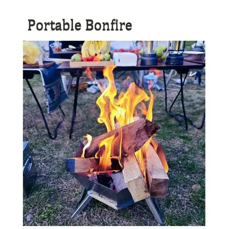 Кемпинговая мангал складная печь для костра портативная горелка дров уличная