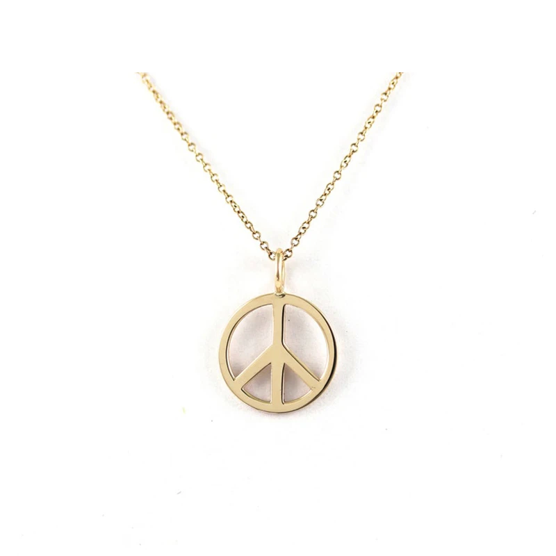 

Stainless Steel Necklace For Women Peace Sign Symbol Pendent Necklaces Chain Choker Fashion Jewelry Gifts Collares Para Mujer