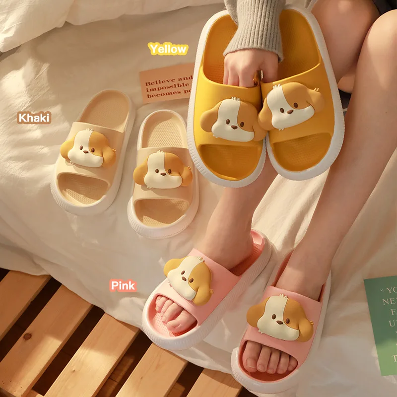 Cartoon Slippers Women Indoor Household Couple Men and Women Summer Stay At Home Cute Anti Slip Thick Soled Bathroom Slippers