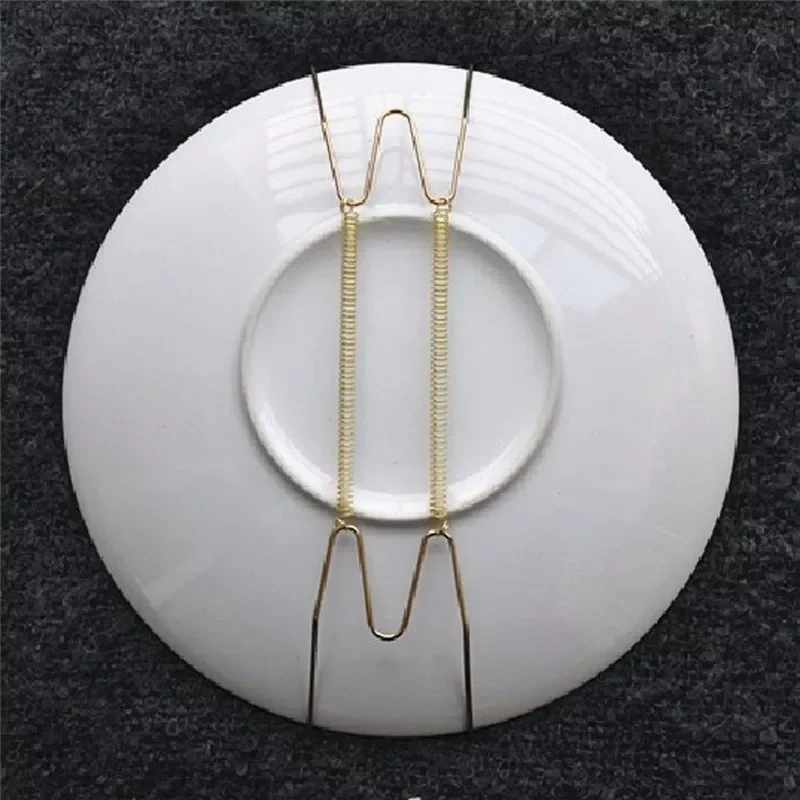 

Display Plate Dish Hangers Holder & Racks W Type Spring Hanging Hook Plates Home Decorating Porch Decor