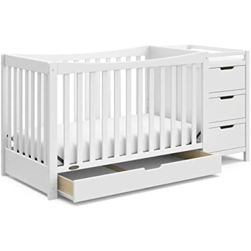 

Drawer and Changer Attached Changing-Table Graco Remi All-in-One Convertible Crib with 3 Storage