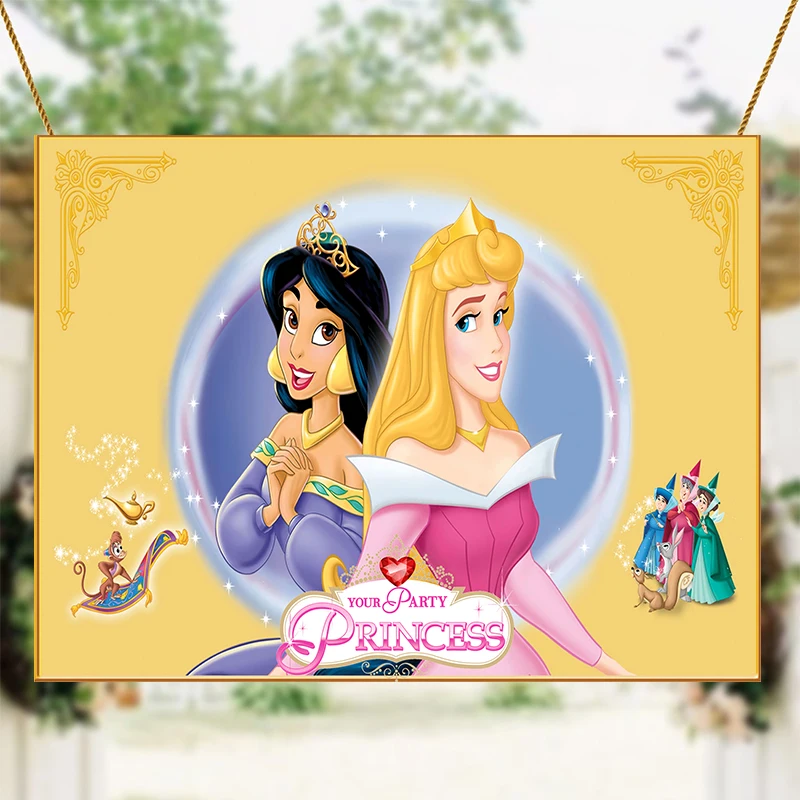 

Фон для фотосъемки с изображением Принцессы Диснея Аладина Жасмин замок Тиана лестница Ариэль Мерида Аврора Белоснежка Золушка Белль