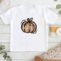 pumpkin baby girl top print baby girl shirt customized name t shirt for baby girl fall print boy clothes thanksgiving day 2021