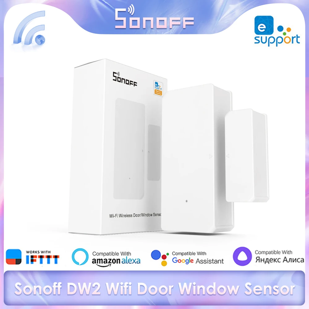 

Беспроводной датчик окон и дверей SONOFF DW2, Wi-Fi, система для умного дома, наборы для дома, детектор через Ewelink, оповещения об уведомлениях через приложение